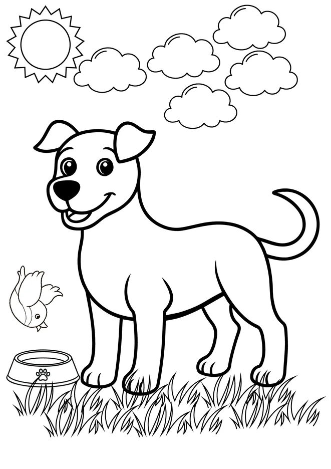 Cachorros para colorir para imprimir e colorir - imagem 5